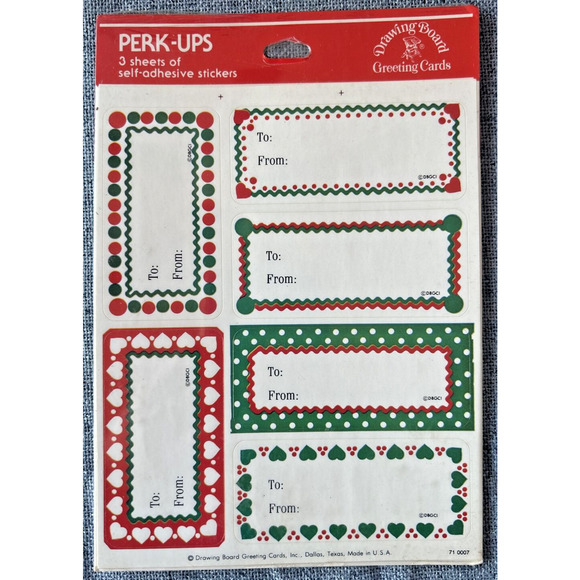 Perk-Ups Holiday Label Sticker Sheets Lot of 25 #40 - Picture 2 of 3